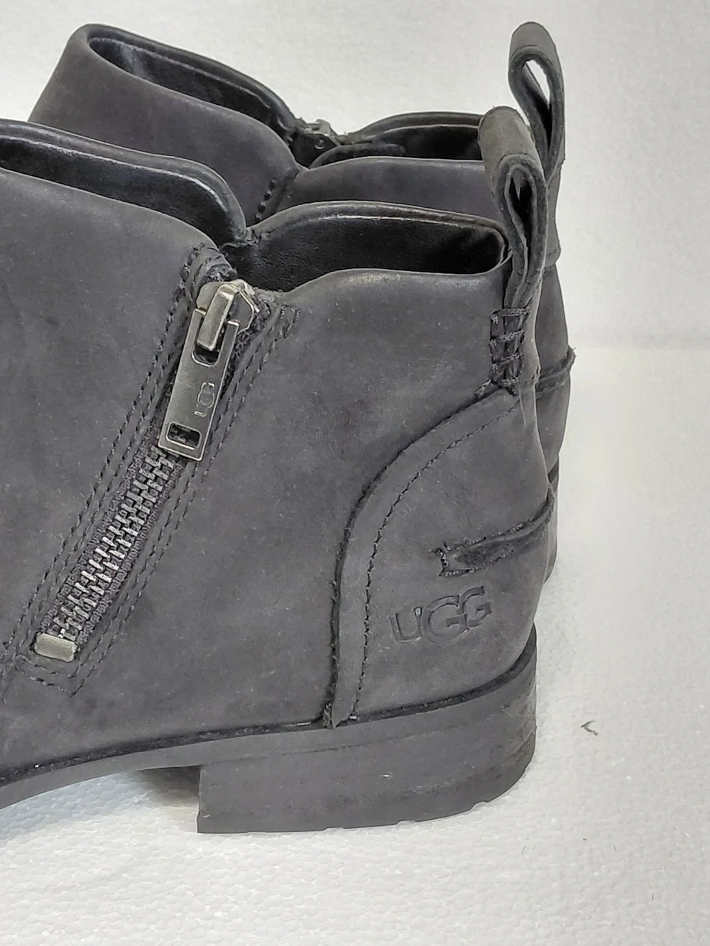 UGG Men's Black Nubuck Chukka Boots with Side Zip